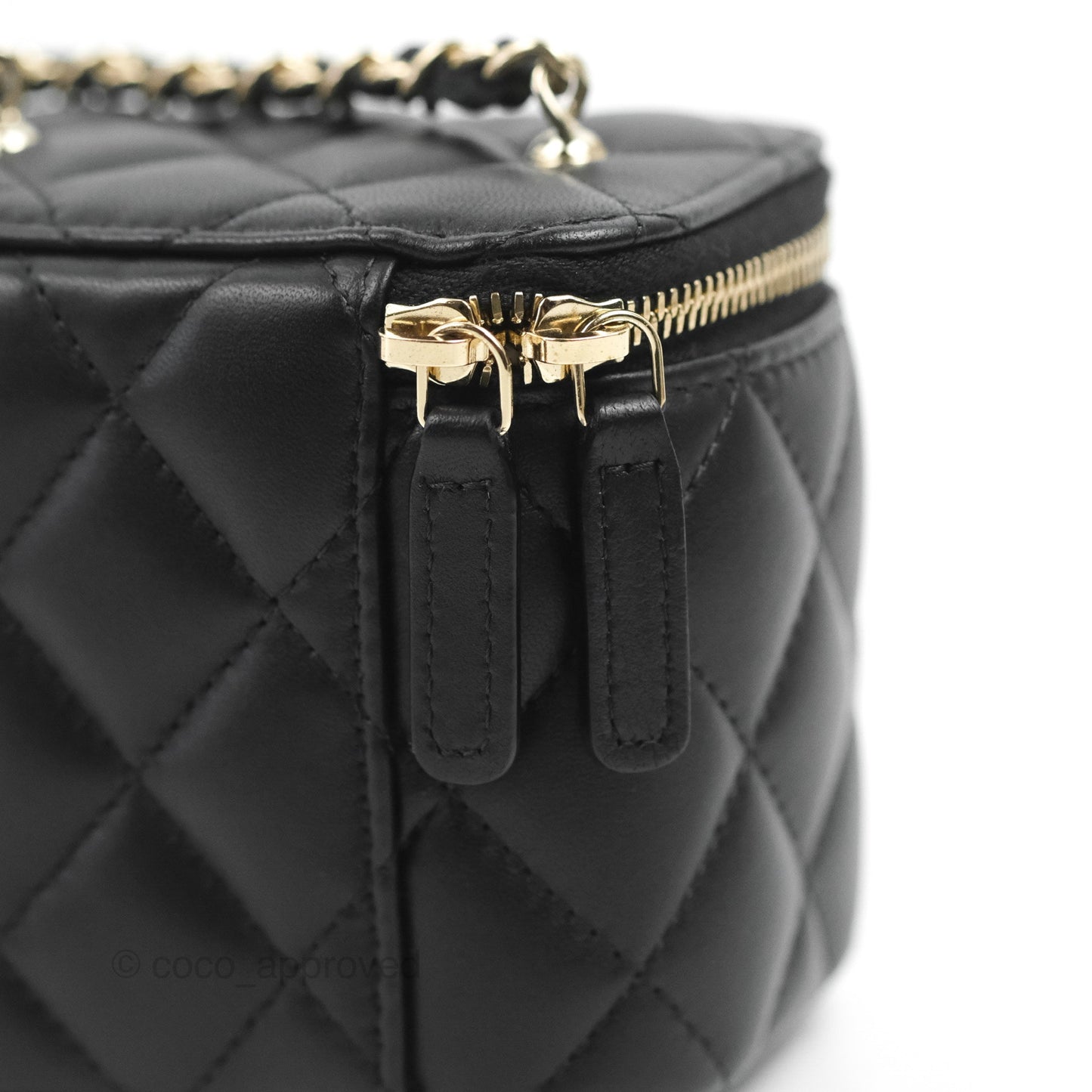 Chanel Mini Ball Crush Vanity With Chain Black Lambskin Gold Hardware