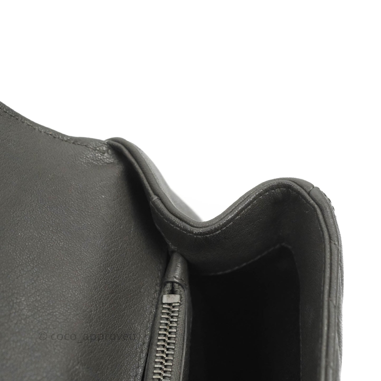 Saint Laurent Chevron Medium College Grey Chain Bag Ruthenium Hardware