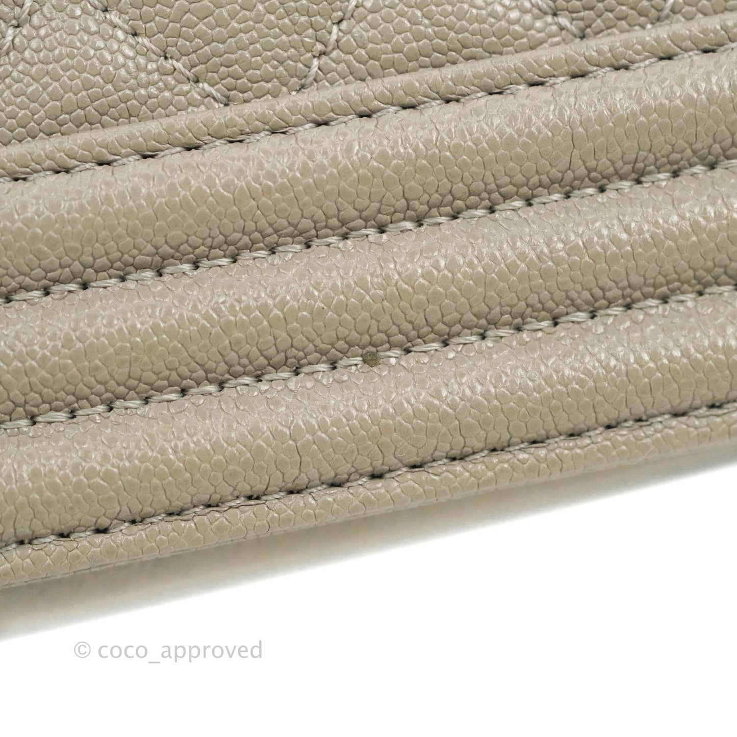 Chanel Quilted Medium Boy Etoupe Grey Caviar Silver Hardware
