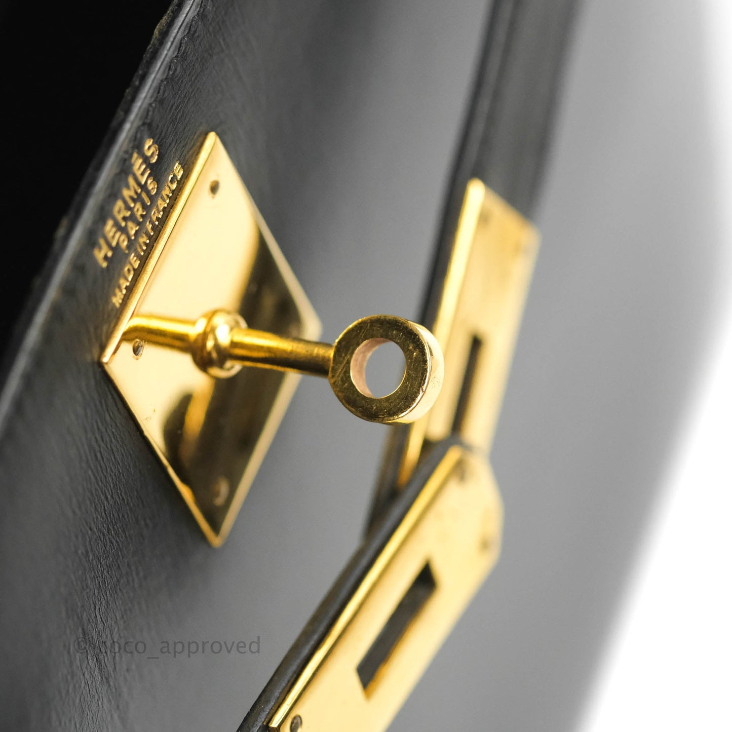 Hermès Kelly 28 Vintage Sellier Black Box Leather Gold Hardware