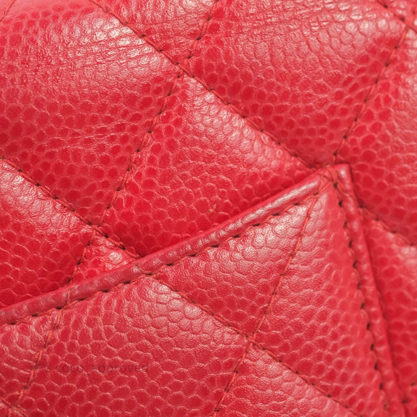 Chanel Quilted Classic Wallet on Chain WOC Red Caviar Ruthenium Hardware