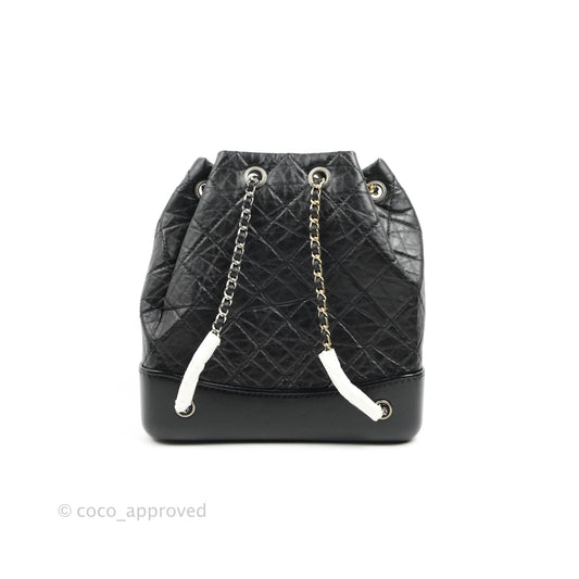 Chanel Small Gabrielle Backpack Black Aged Calfskin