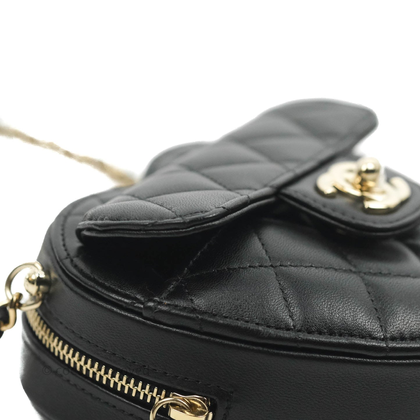 Chanel Small Heart Bag Black Lambskin Gold Hardware 22S