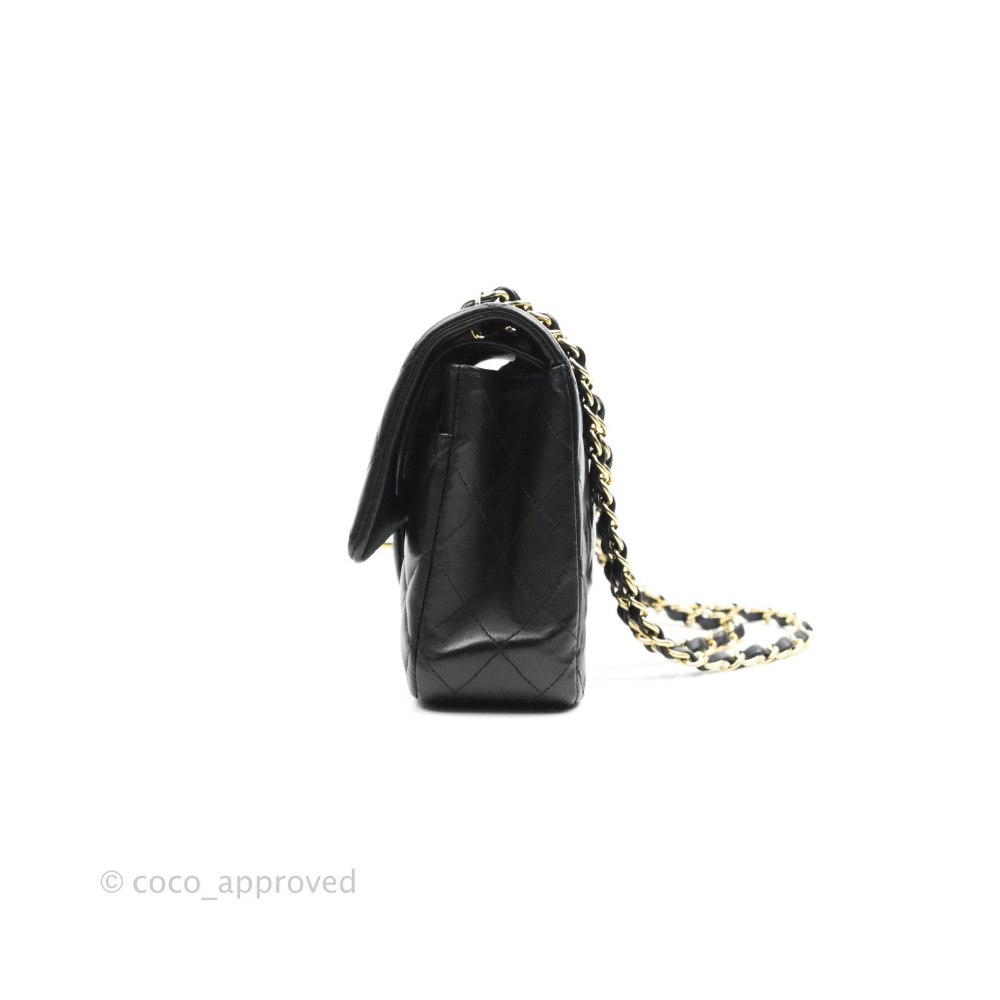 Chanel Classic M/L Flap Bag Black Lambskin Gold Hardware