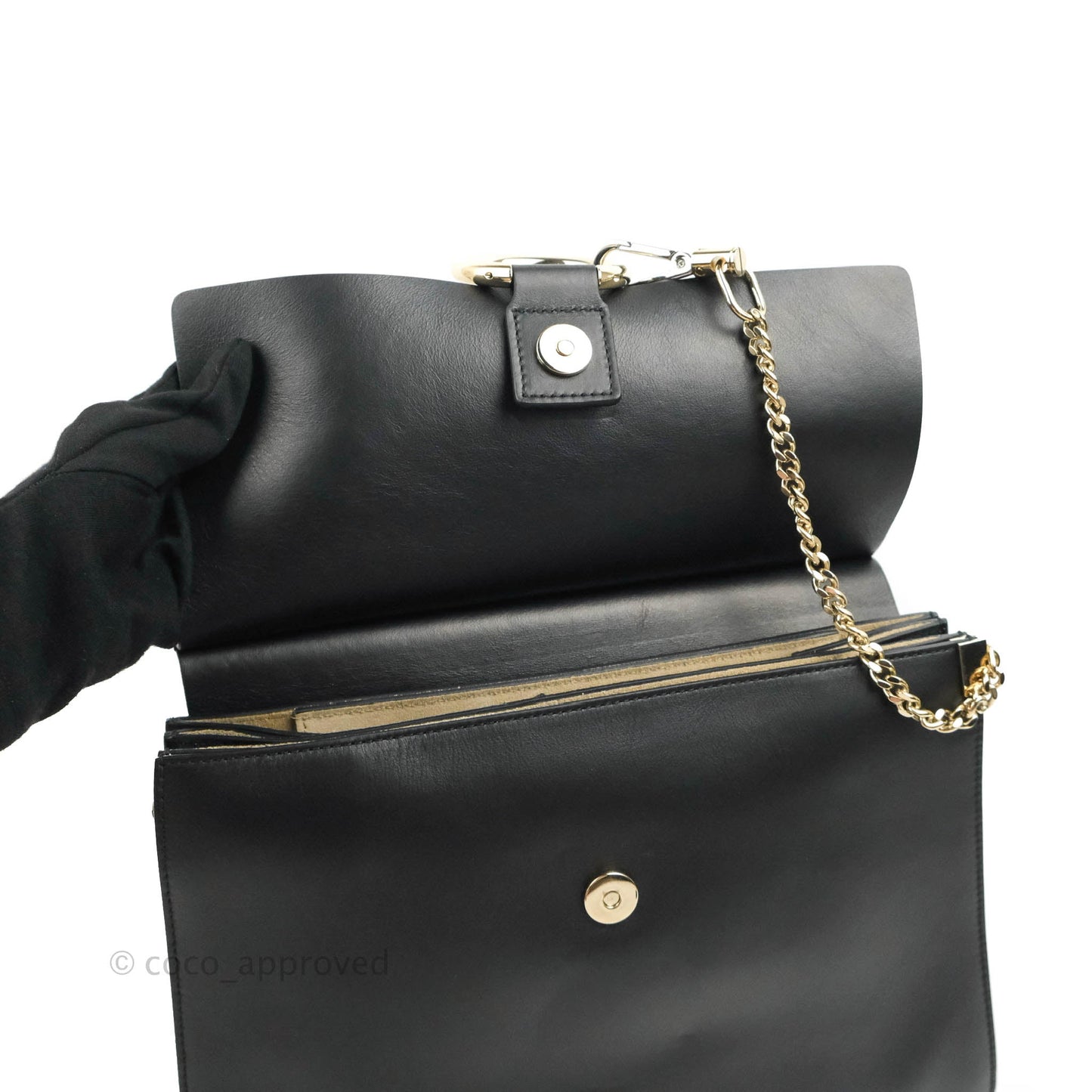 Chloe Medium Faye Shoulder Bag Black Suede Calfskin Leather