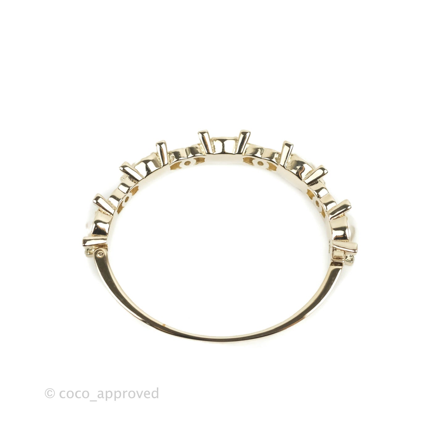 Chanel CC Crystal Pearl Bracelet Gold Tone 21A