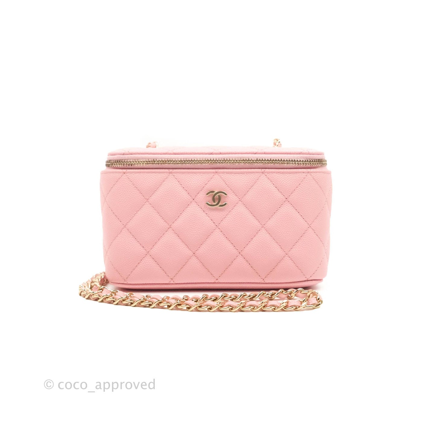 Chanel Classic Vanity with Chain Pink Caviar Gold Hardware