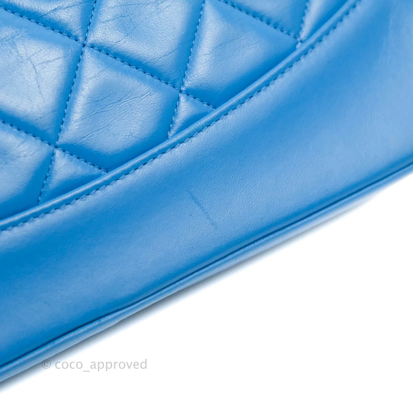 Chanel Vintage Trapezoid Flap Bag Blue Lambskin 24K Gold Hardware