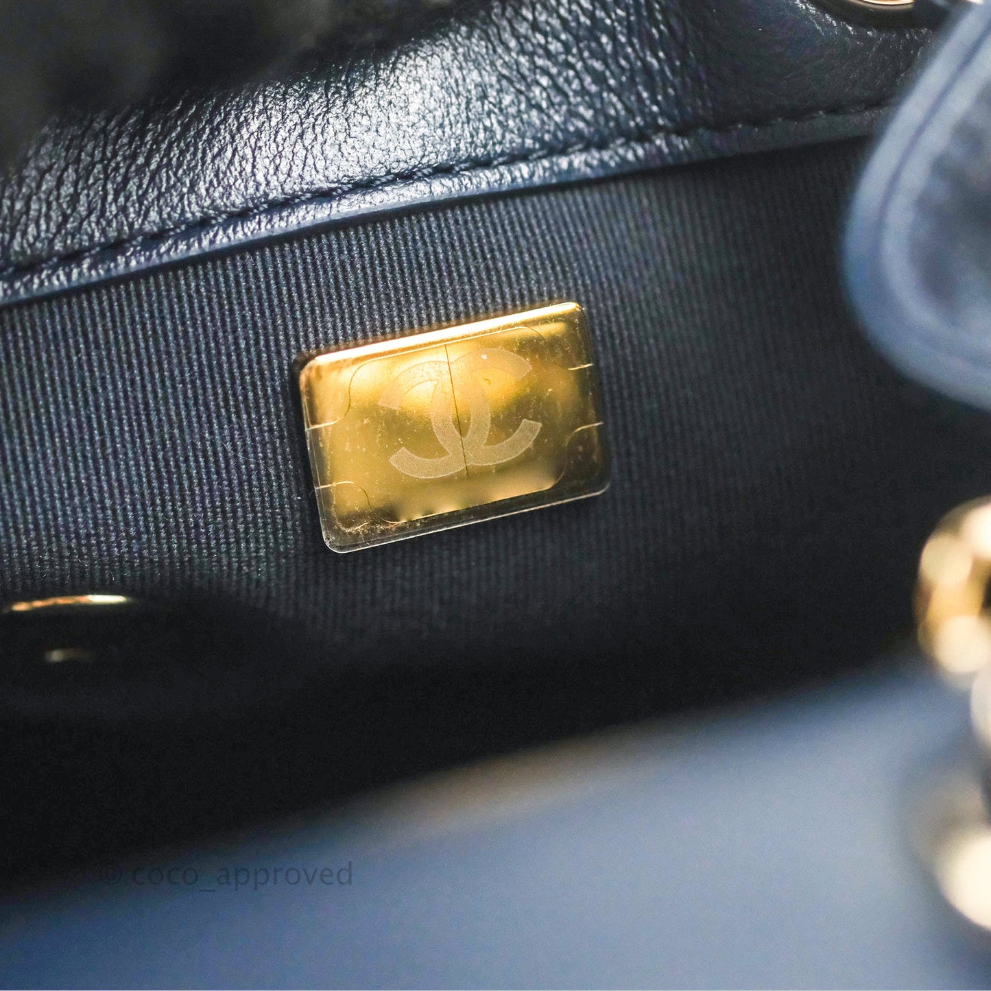 Chanel Duma Backpack Medium Navy Calfskin Gold Hardware 23P
