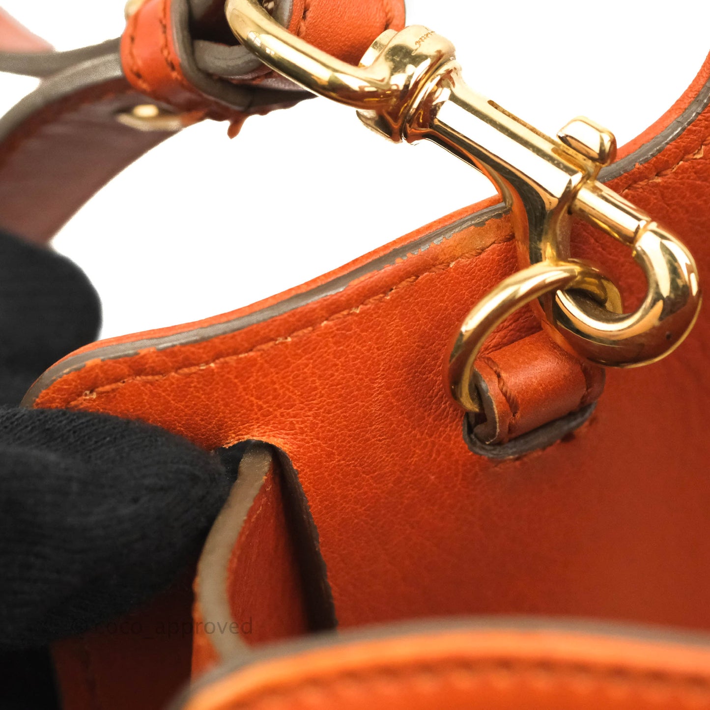 Salvatore Ferragamo Orange Top Handle Bag With Strap
