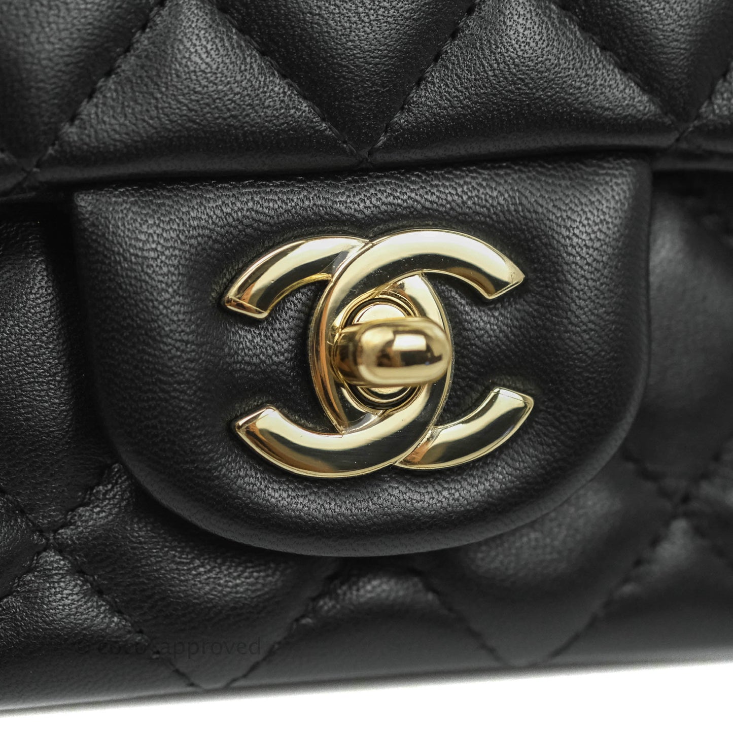 Chanel Quilted Mini Rectangular Flap Black Lambskin Gold Hardware