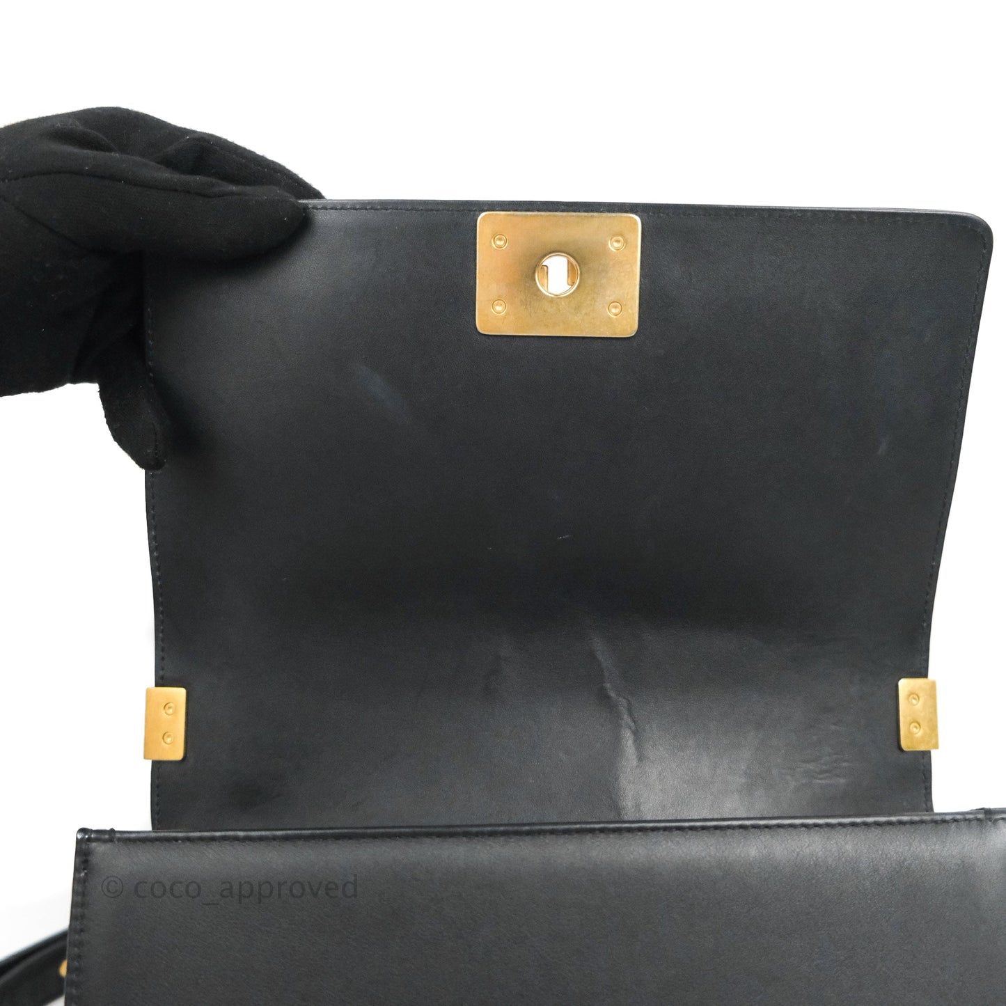 Chanel Quilted Medium Boy Black Lambskin Gold Hardware
