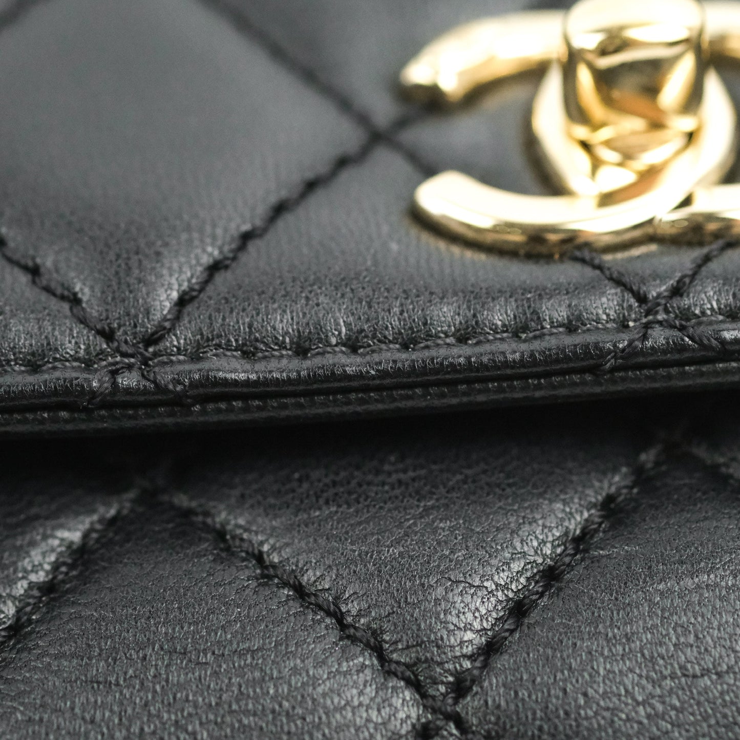 Chanel Quilted Mini Rainbow Coco Handle Bag Lambskin Black Gold Hardware