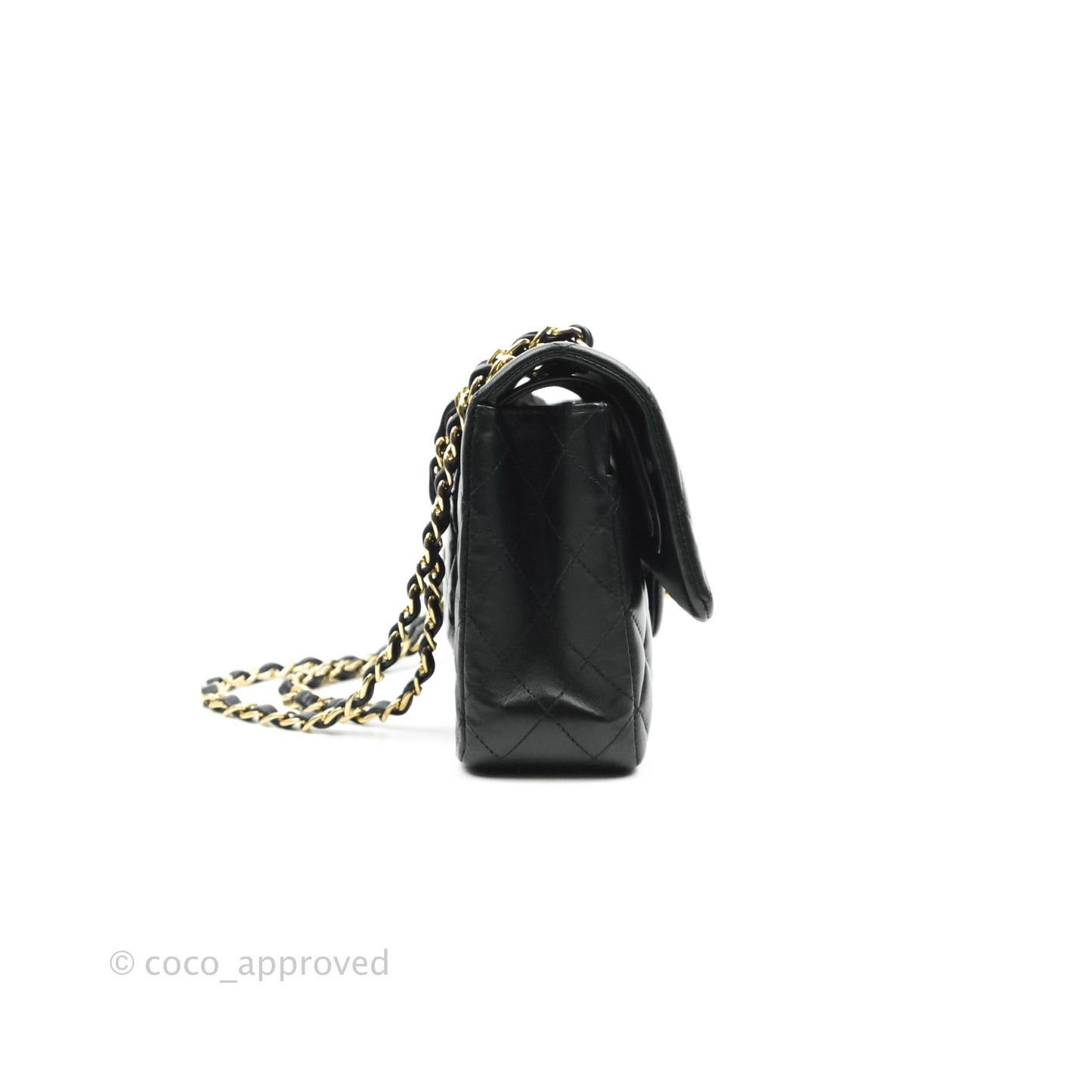 Chanel Classic M/L Flap Bag Black Lambskin Gold Hardware