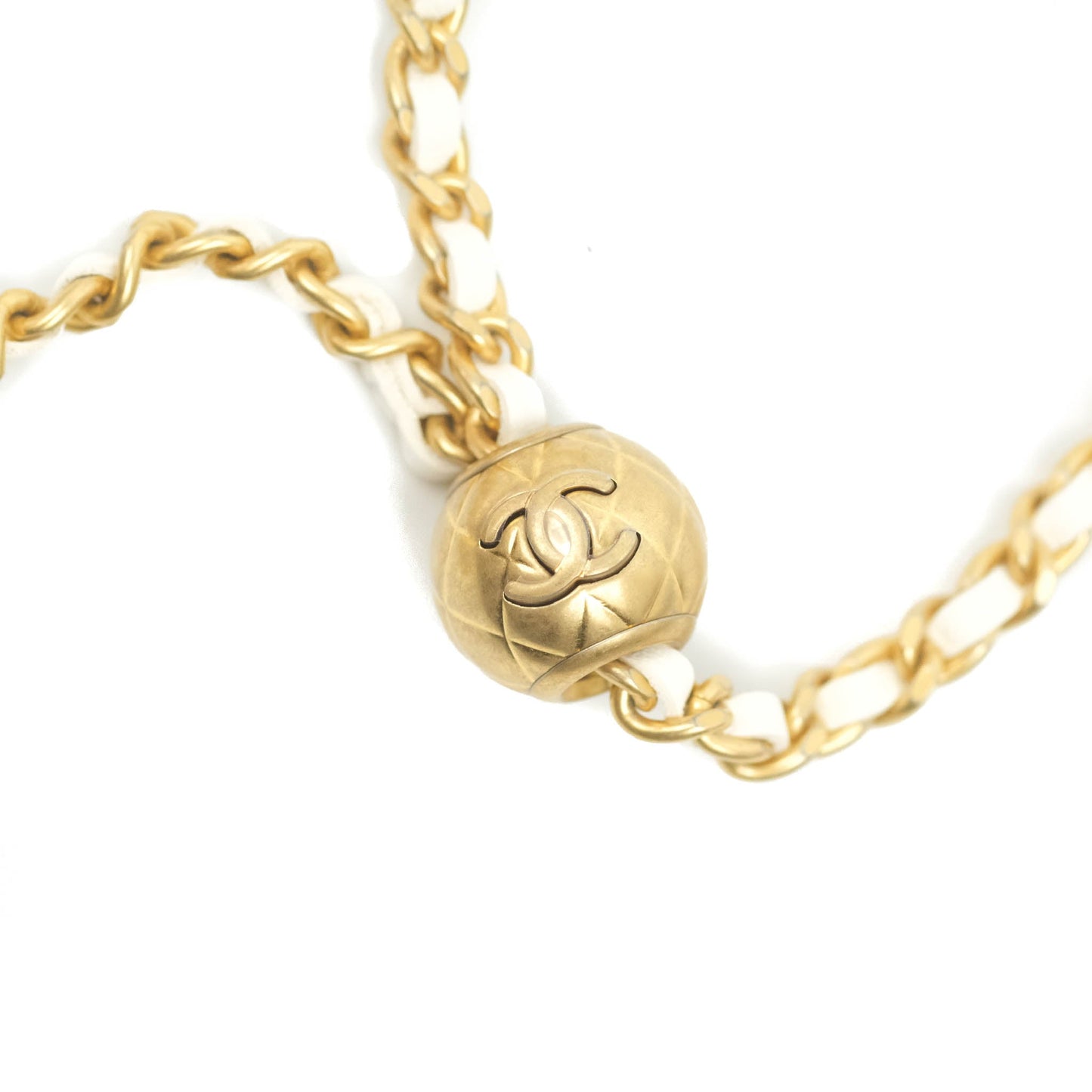 Chanel Mini Pearl Crush Vanity With Chain White Lambskin Aged Gold Hardware