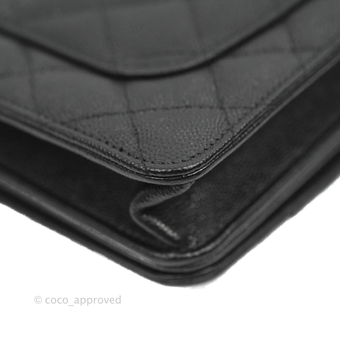 Chanel Quilted WOC Black Caviar Gold Hardware 22A