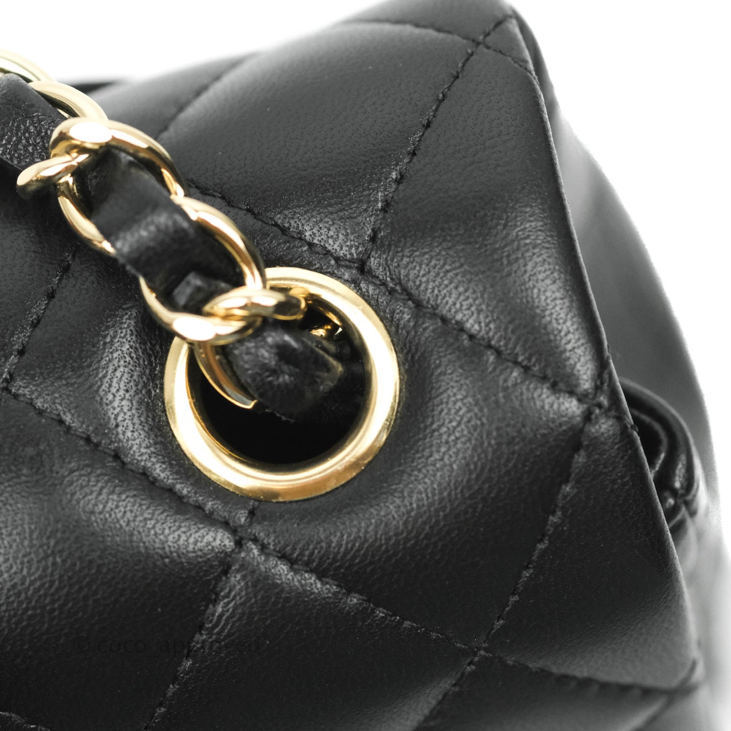 Chanel Quilted Mini Rectangular Flap Black Lambskin Gold Hardware