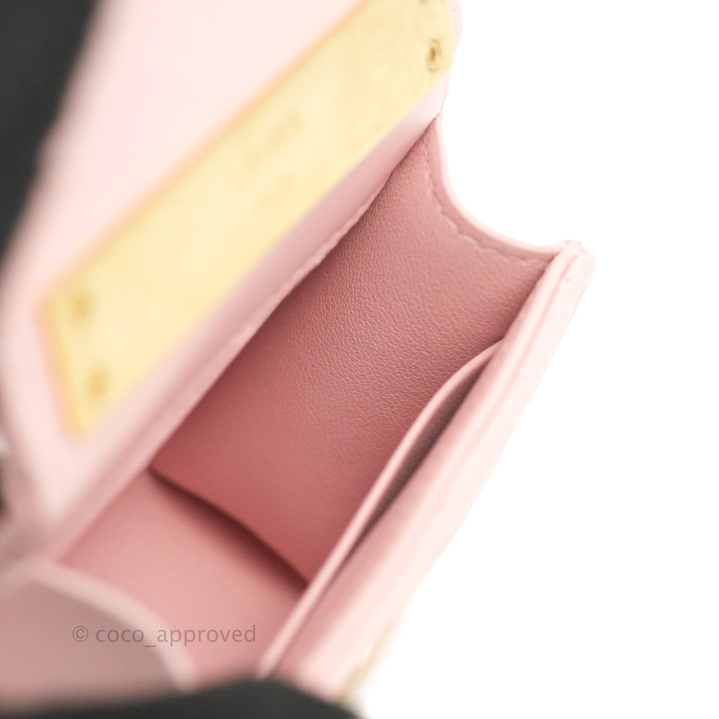 Chanel Mini Enamel Handle Clutch on Chain Pink Lambskin Gold Hardware 22B