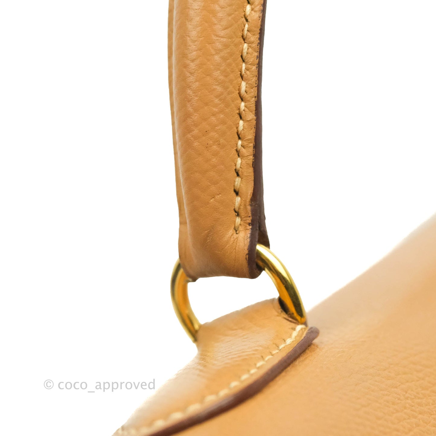 Hermès Vintage Kelly 28 Gold Natural Courchevel Sellier Gold Hardware