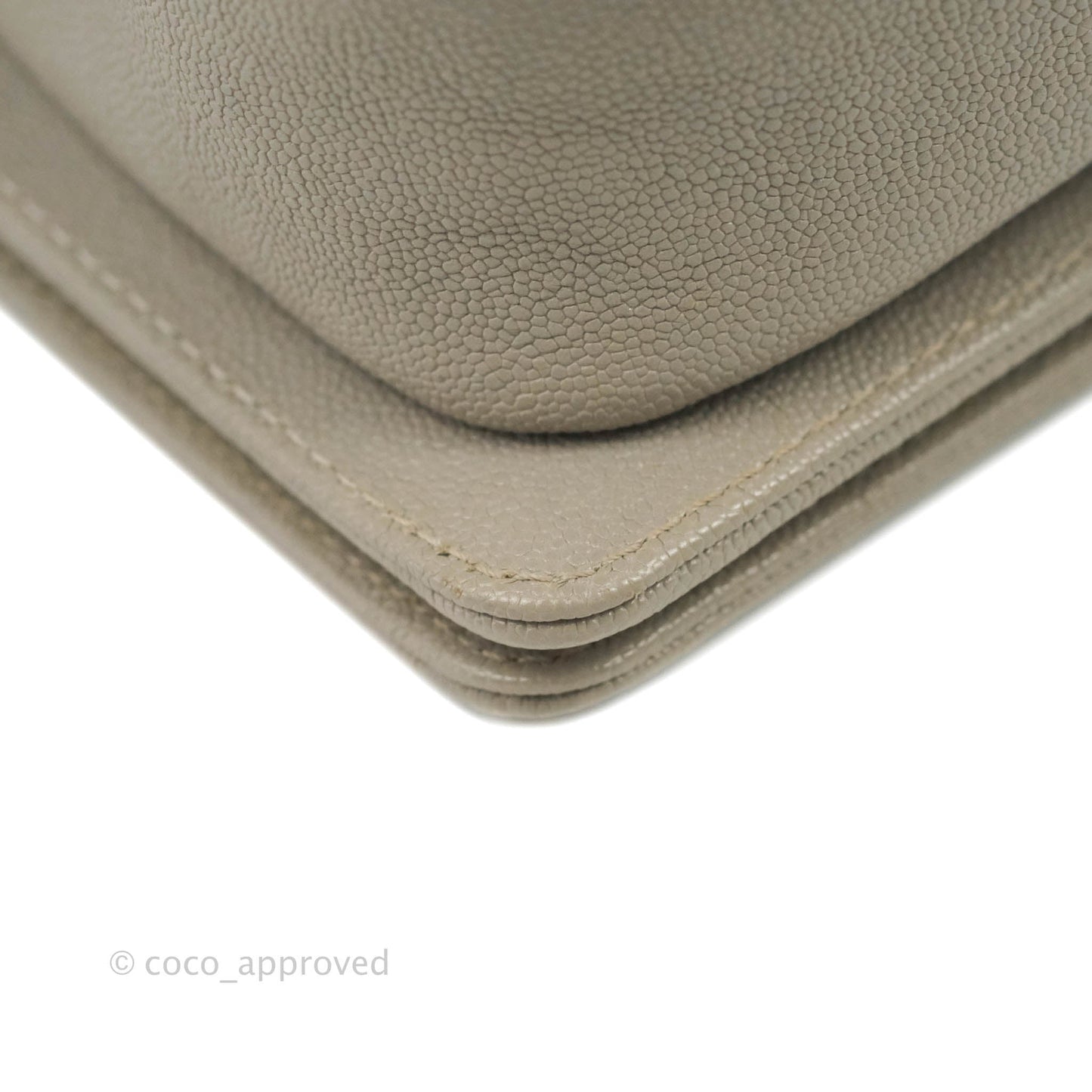Chanel Quilted Medium Boy Etoupe Grey Caviar Silver Hardware