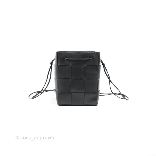 Bottega Veneta Small Cassette Bucket Bag Black Lambskin