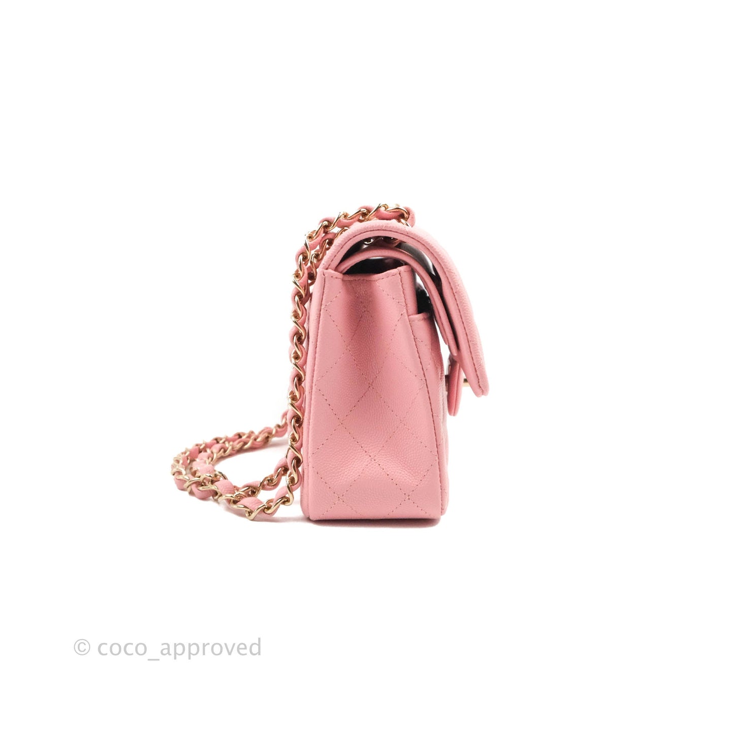 Chanel Classic Small S/M Flap Pink Caviar Gold Hardware 22C
