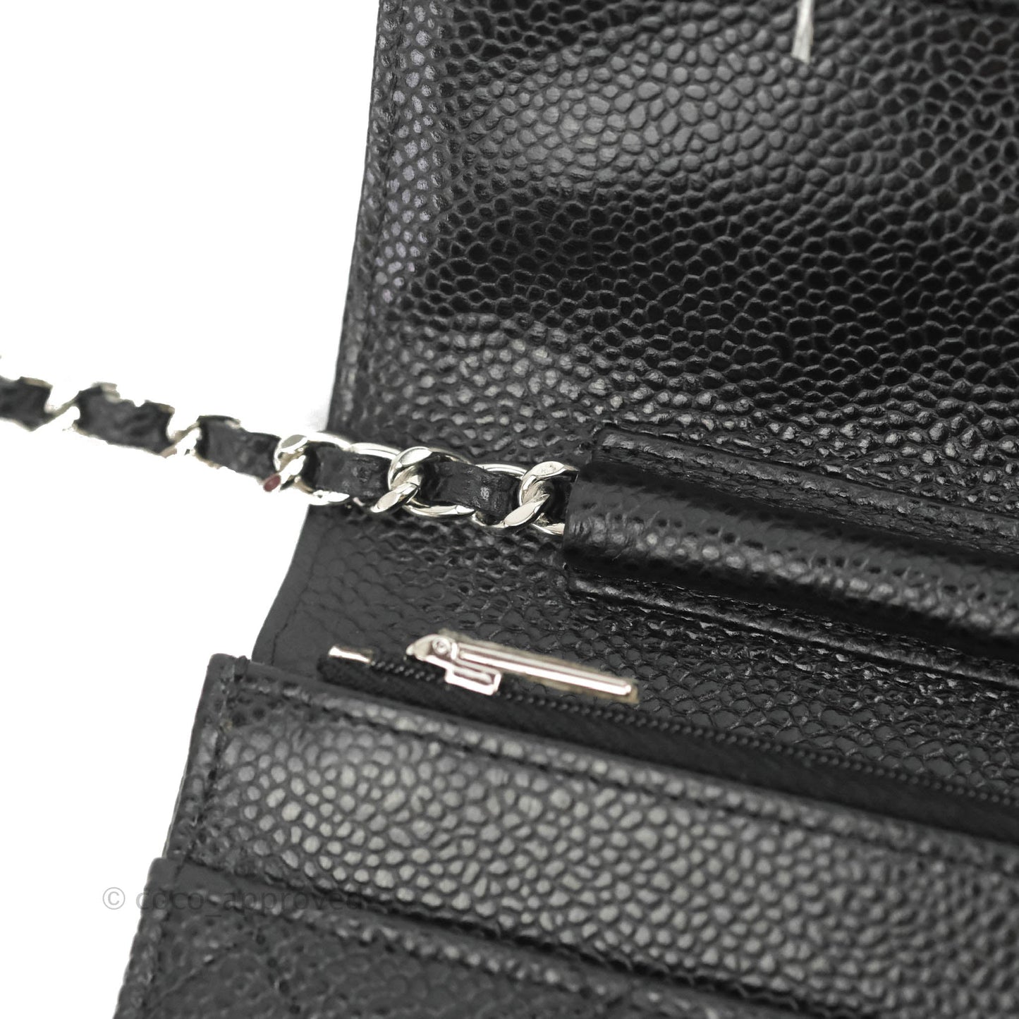 Chanel Quilted Classic WOC Black Caviar Silver Hardware