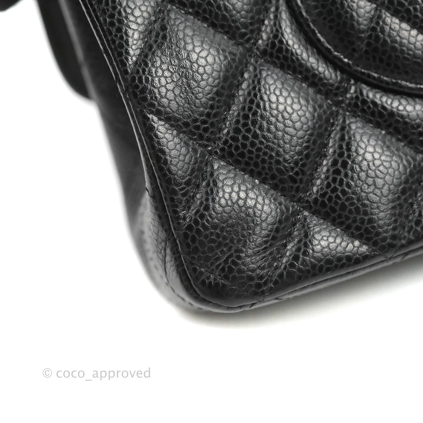 Chanel Classic M/L Medium Flap Quilted Black Caviar Silver Hardware