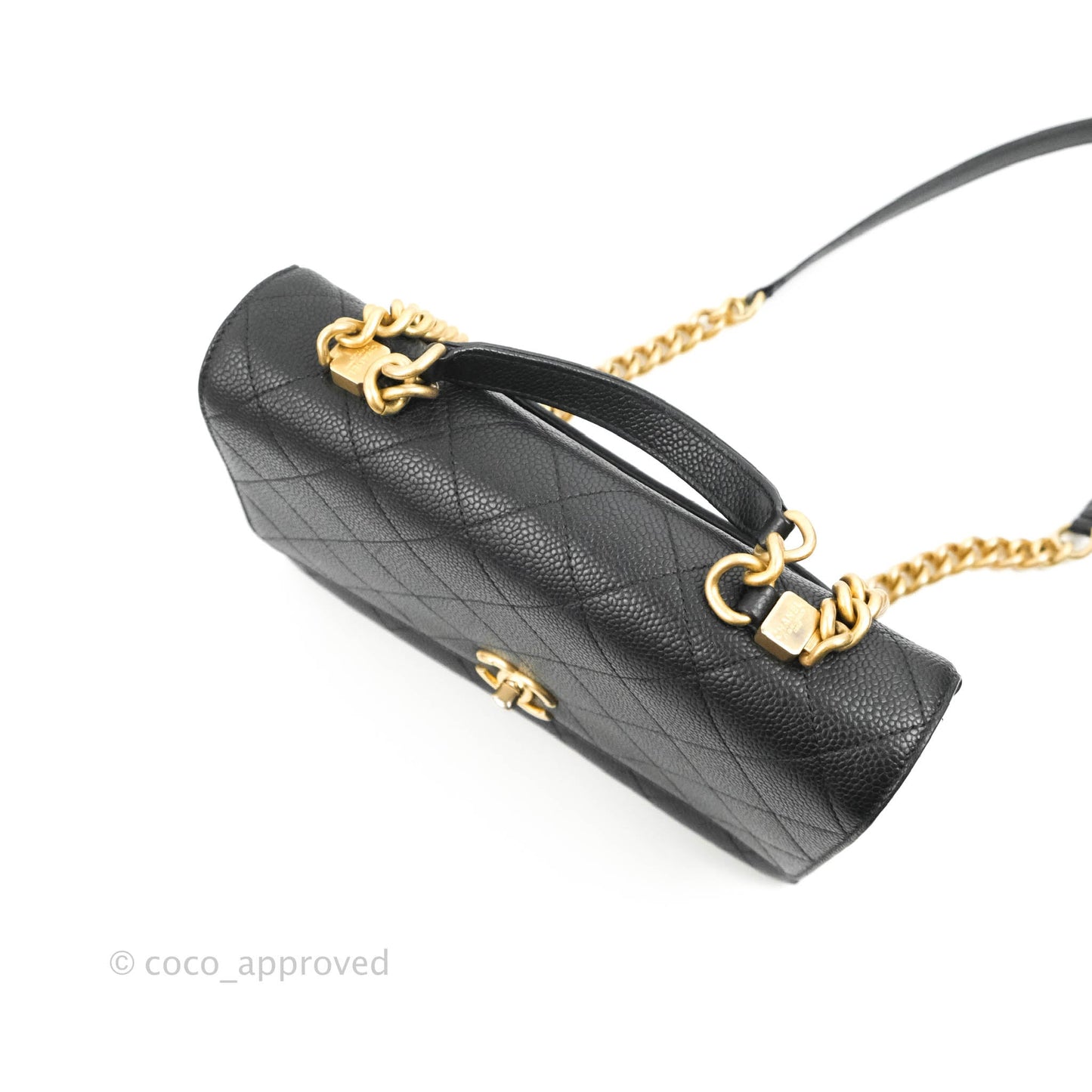 Chanel Small Chic Affinity Grained Calfskin Black Gold Hardware