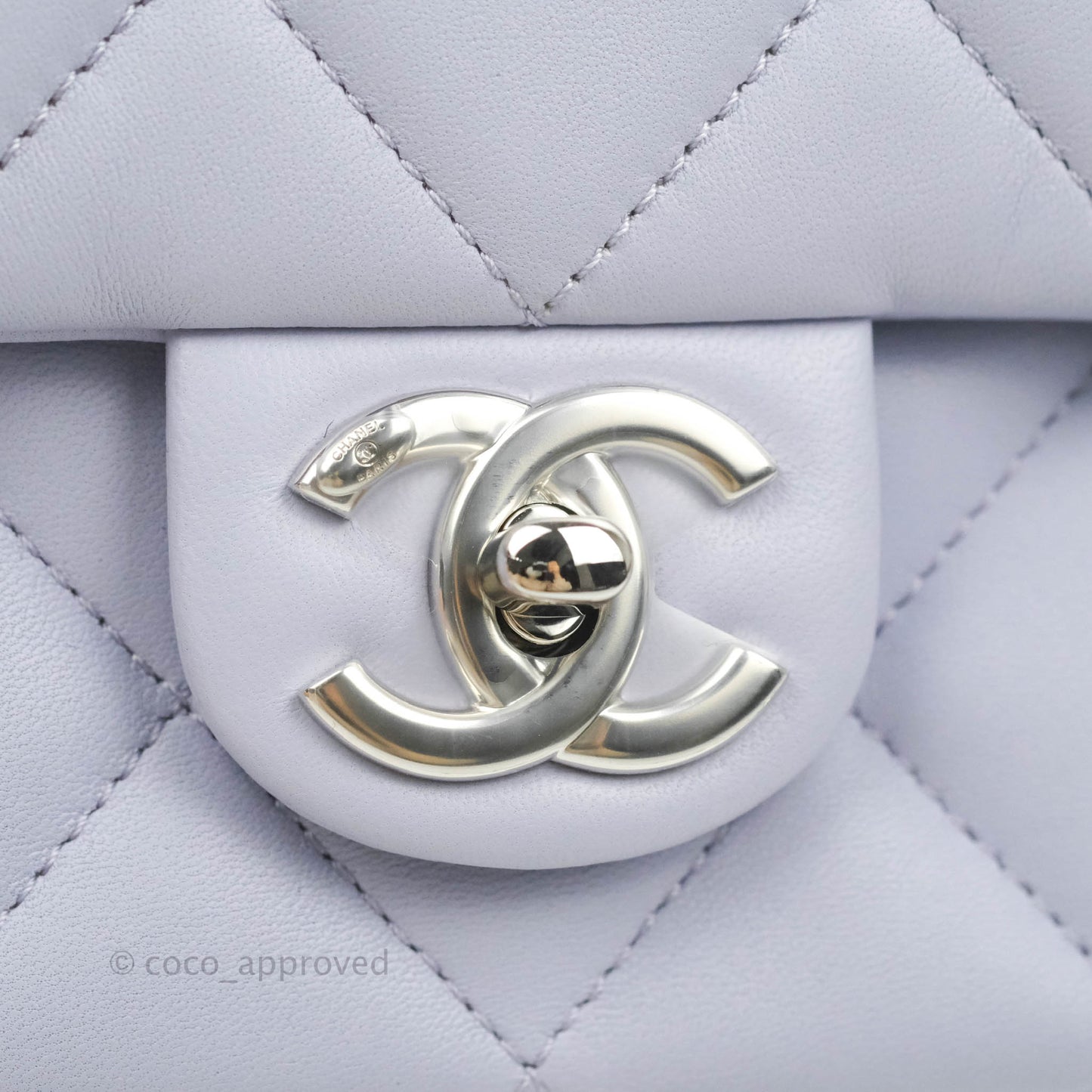 Chanel Quilted My Perfect Mini With Pearl Lilac Lambskin Silver Hardware