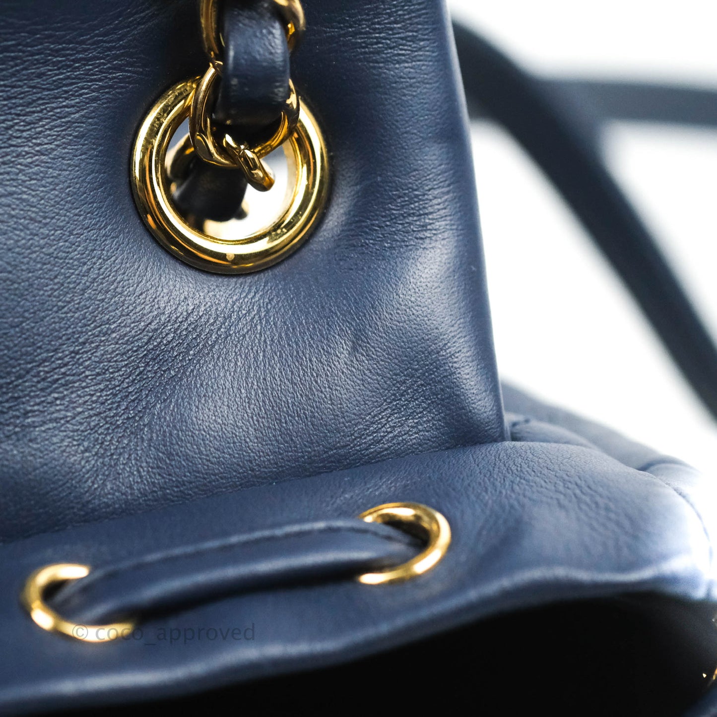 Chanel Mini Navy Calfskin Urban Spirit Backpack ⁣⁣⁣⁣⁣⁣⁣⁣⁣⁣⁣⁣⁣⁣Gold Hardware