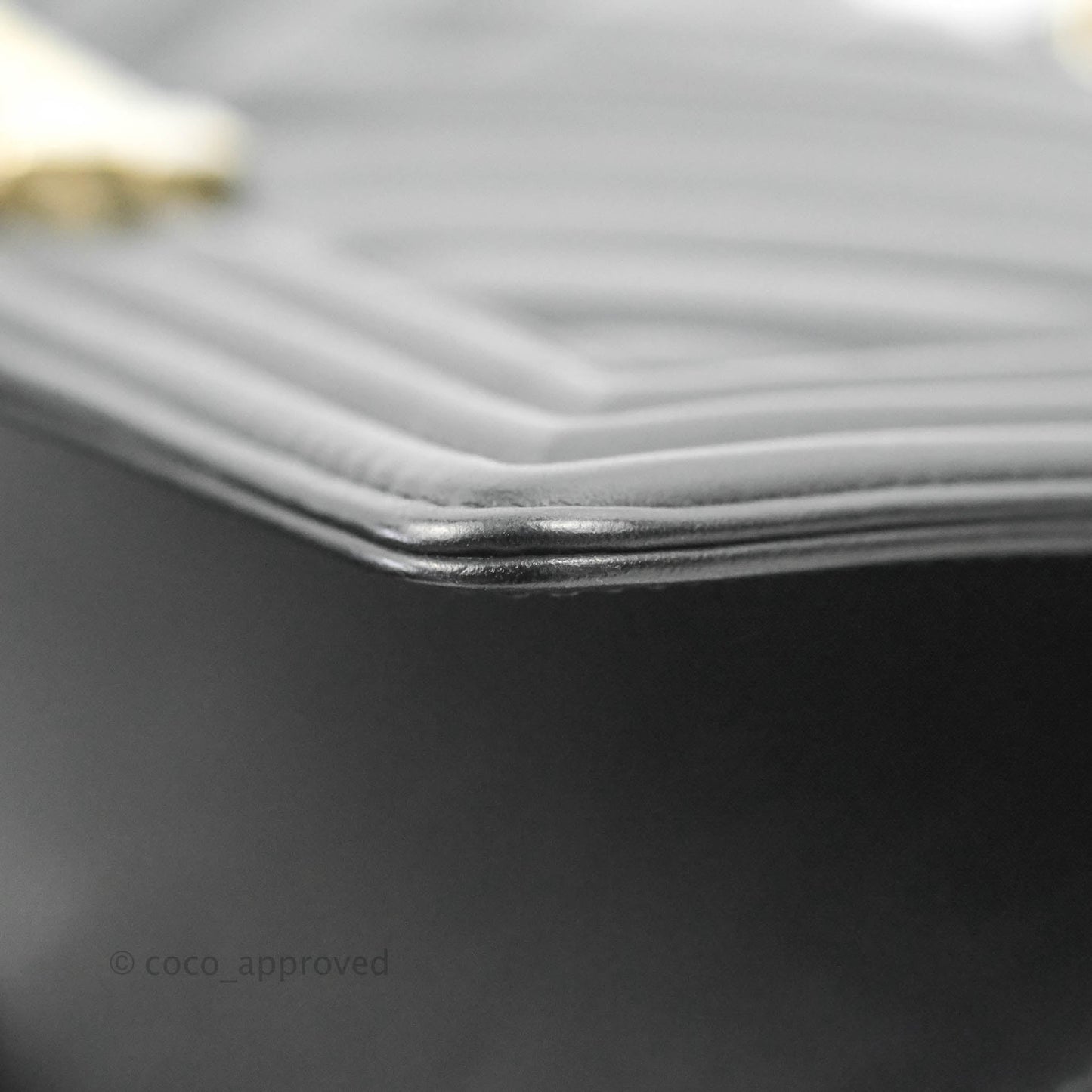 Chanel Chevron Medium Boy Black Calfskin Gold Hardware