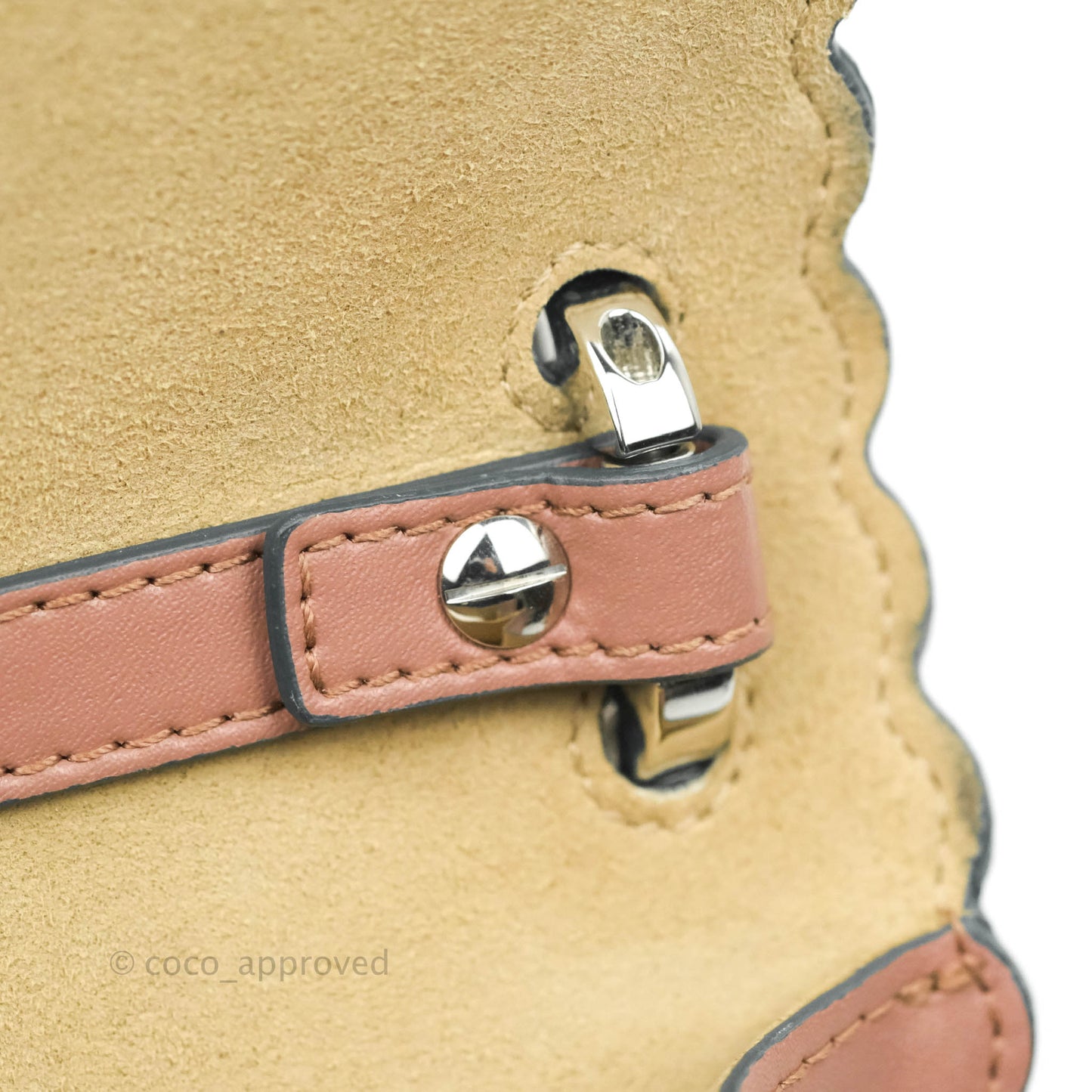 Fendi Kan I Scalloped Shoulder Bag Dark Pink Silver Hardware