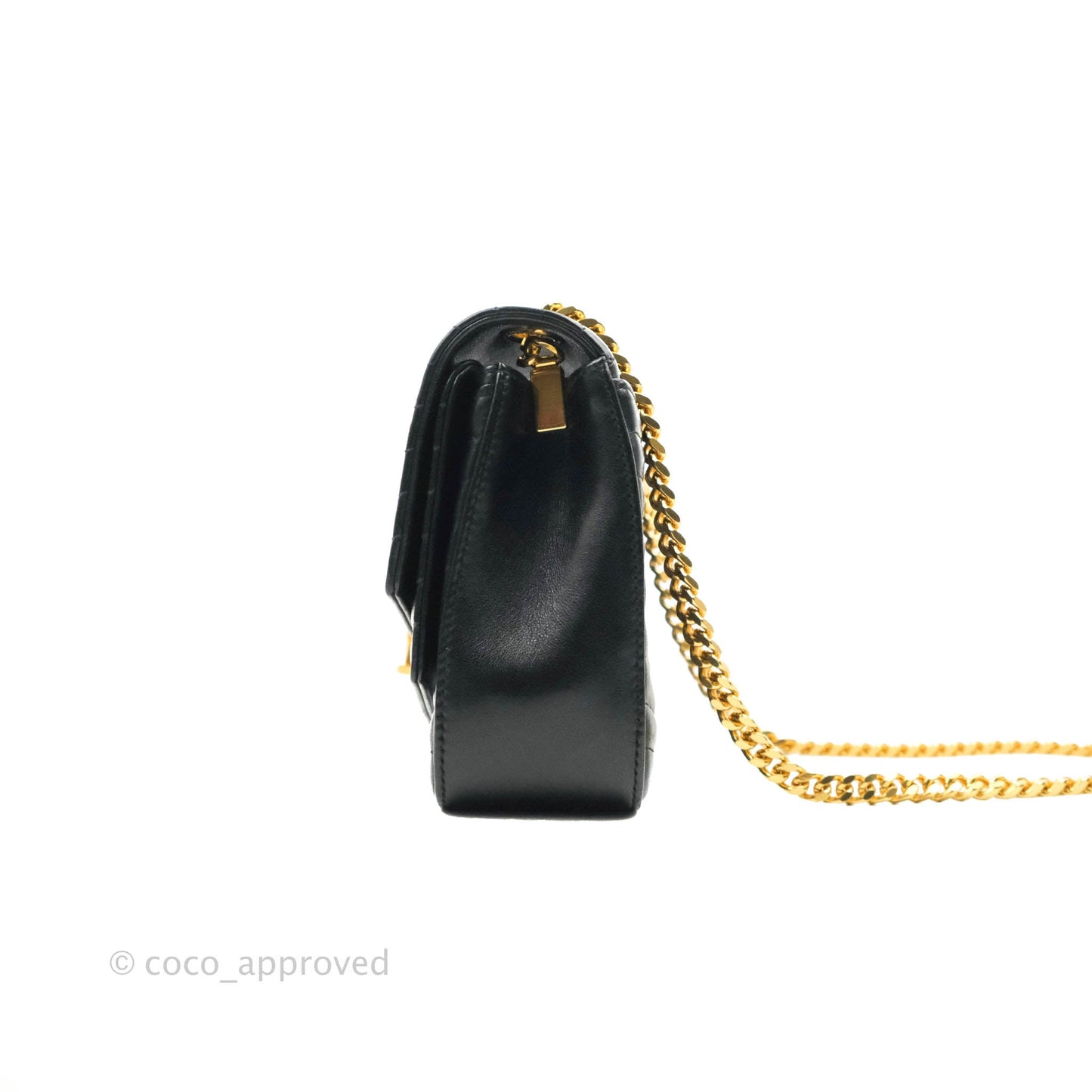 Saint Laurent Small Sulpice Triple V-Flap Black Lambskin Crossbody Bag