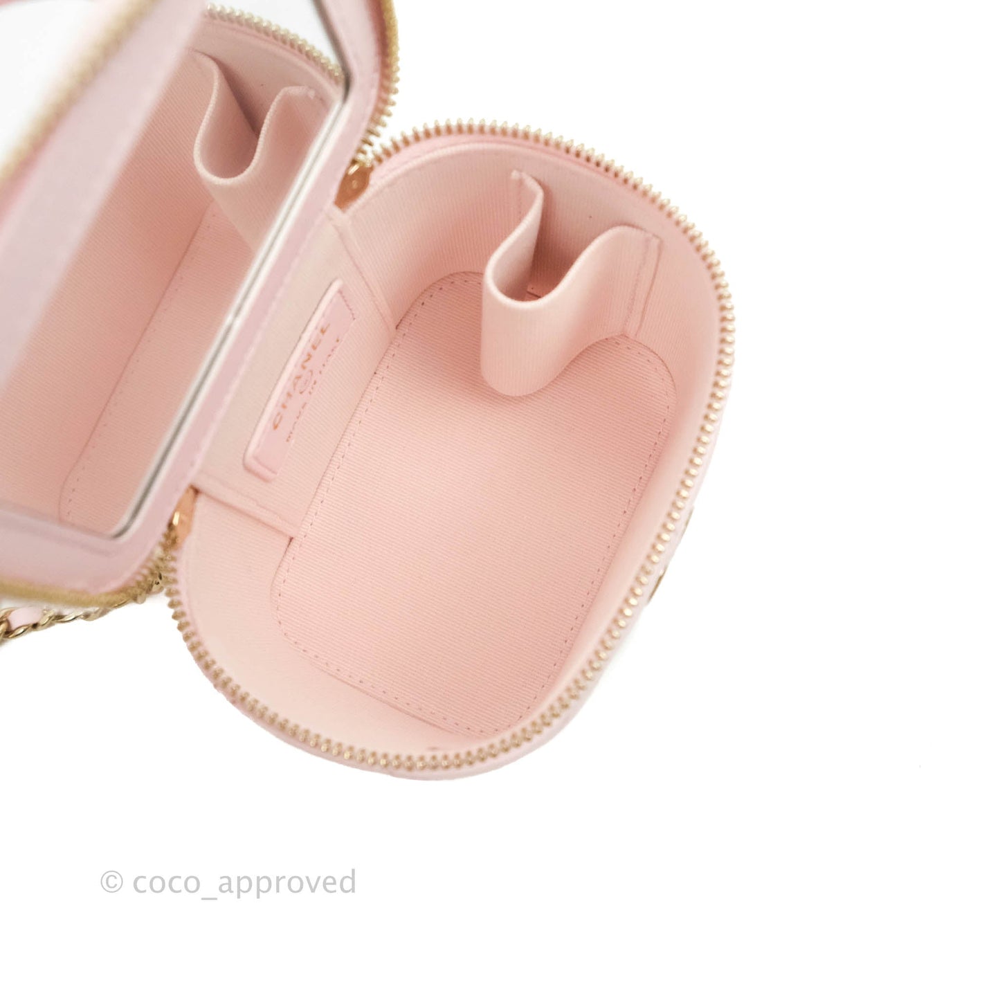 Chanel Mini Top Handle Vanity With Chain Light Pink Lambskin Gold Hardware