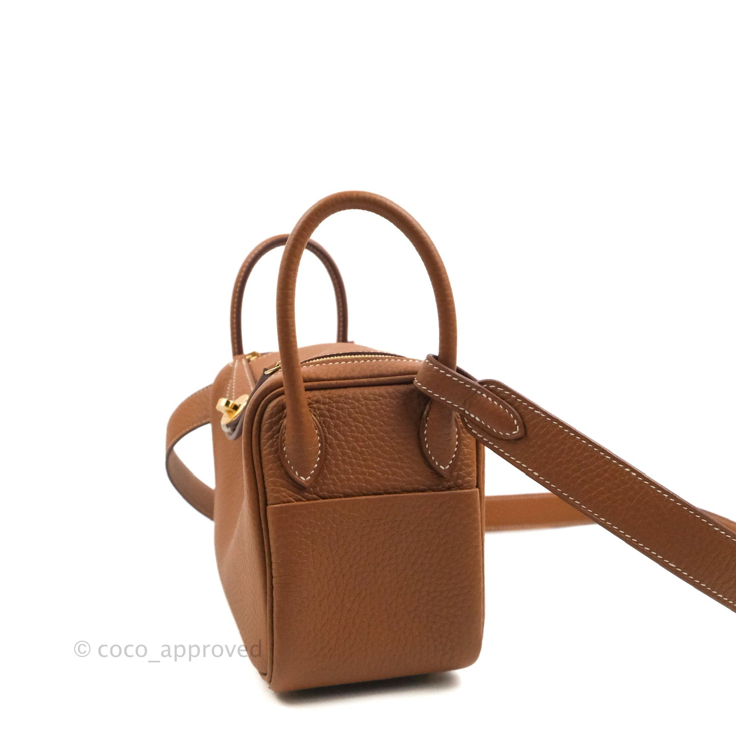 Hermès Mini Lindy 20 Gold Clemence Gold Hardware