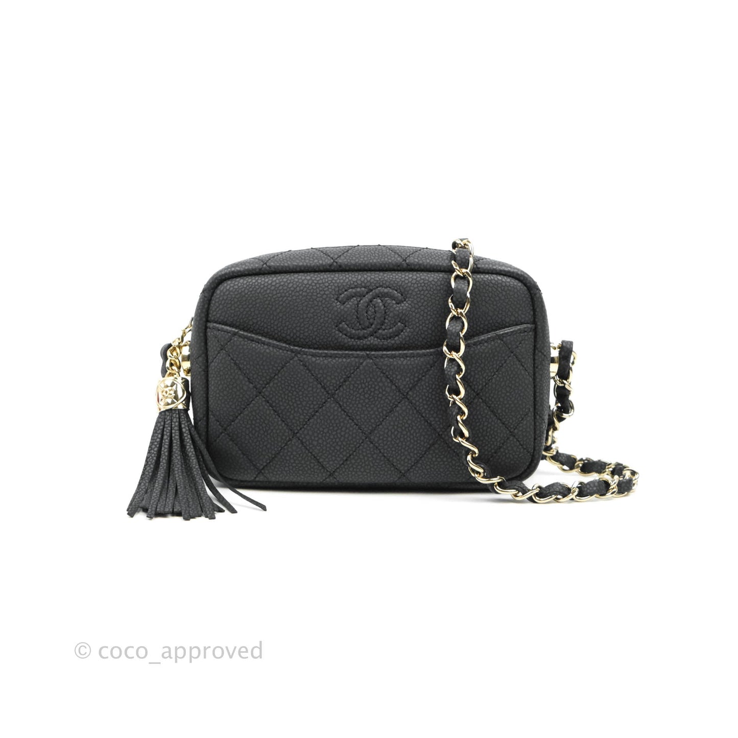 Chanel Camera Bag Black Caviar Gold Hardware