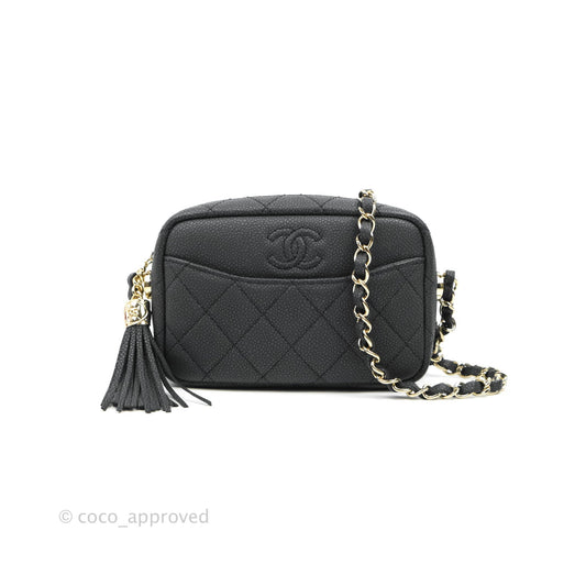 Chanel Camera Bag Black Caviar Gold Hardware