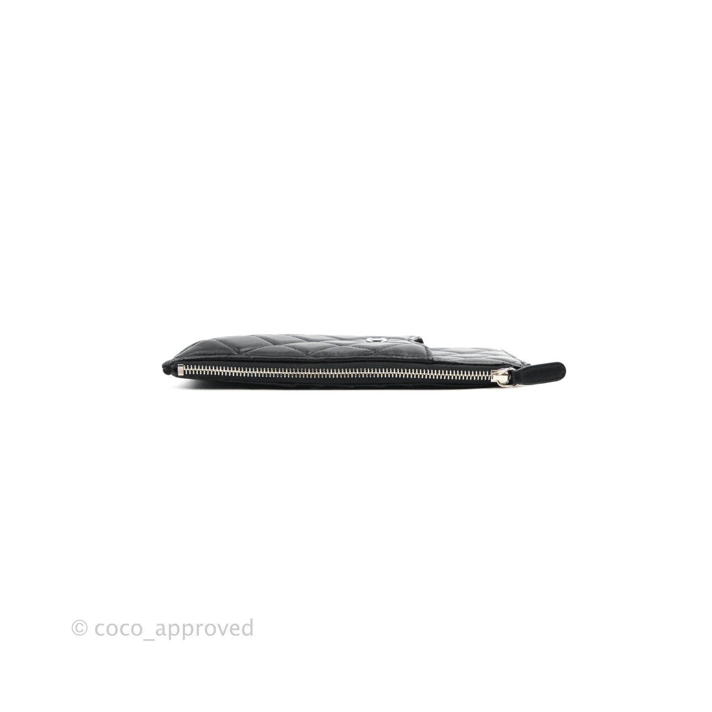 Chanel Black Lambskin Phone Holder Long Zip Wallet