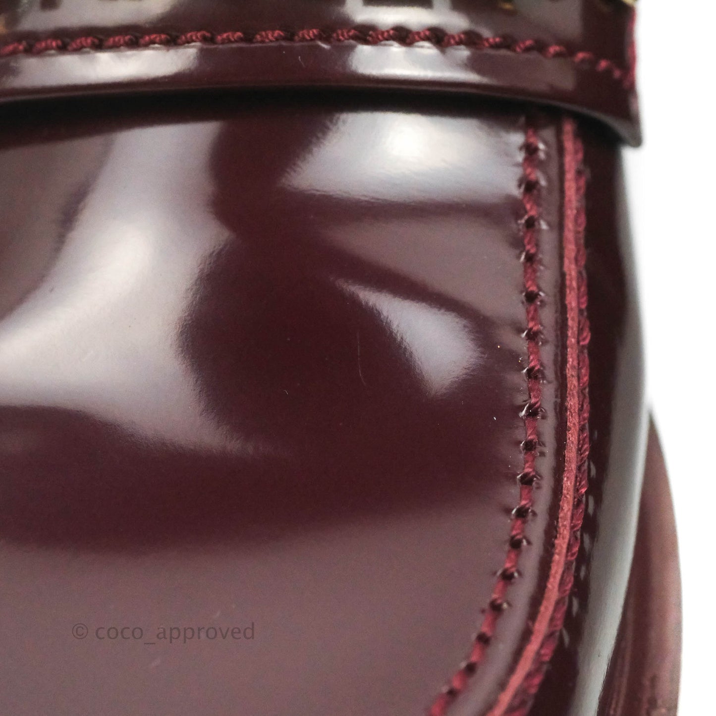 Chanel Patent Calfskin Bordeaux Loafers 21S Size 37