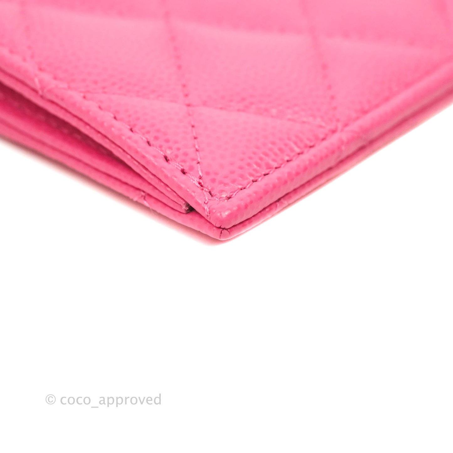 Chanel Quilted CC Zipped Card Holder Pink Caviar Gold Hardware