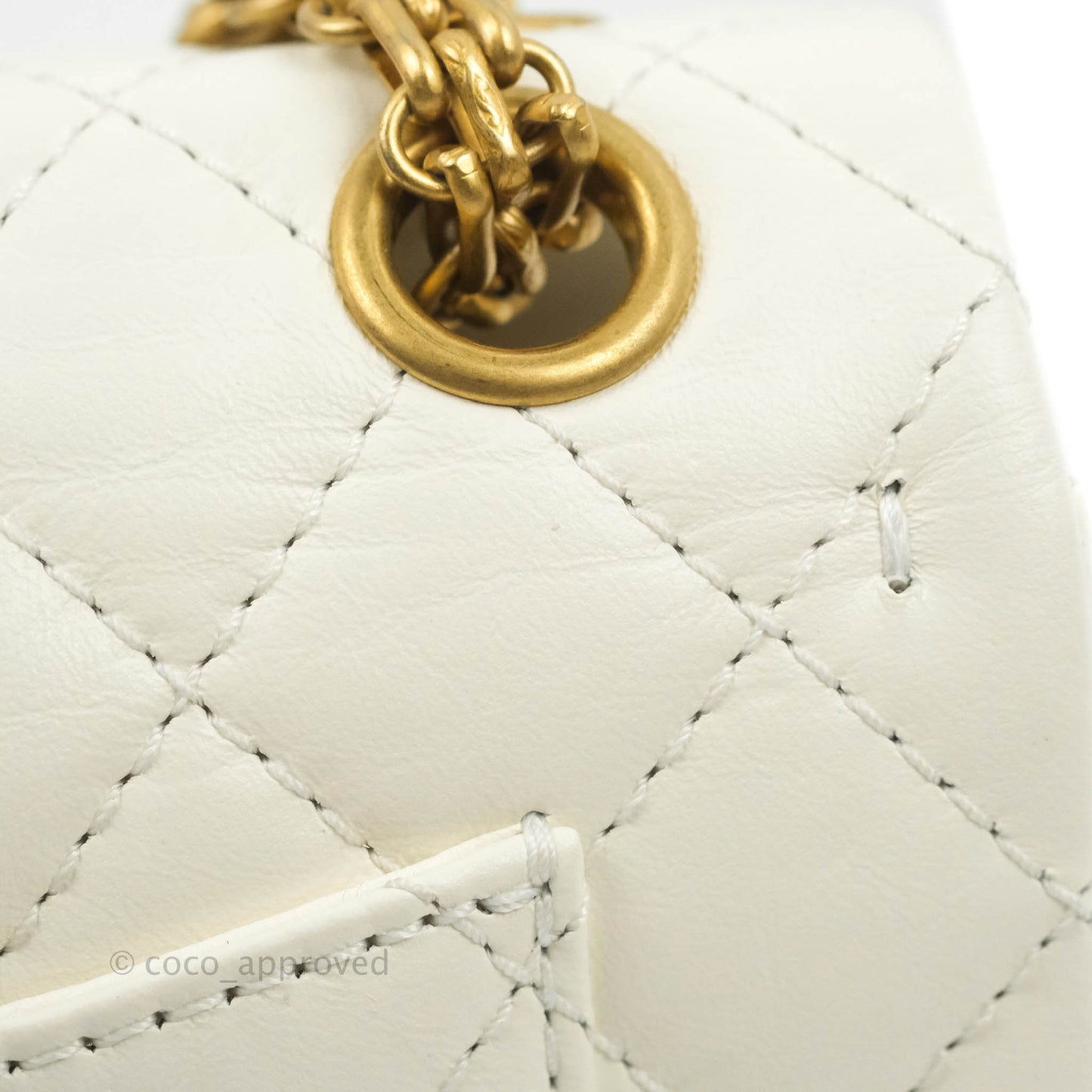 Chanel Mini Reissue 224 White Aged Calfskin Gold Hardware