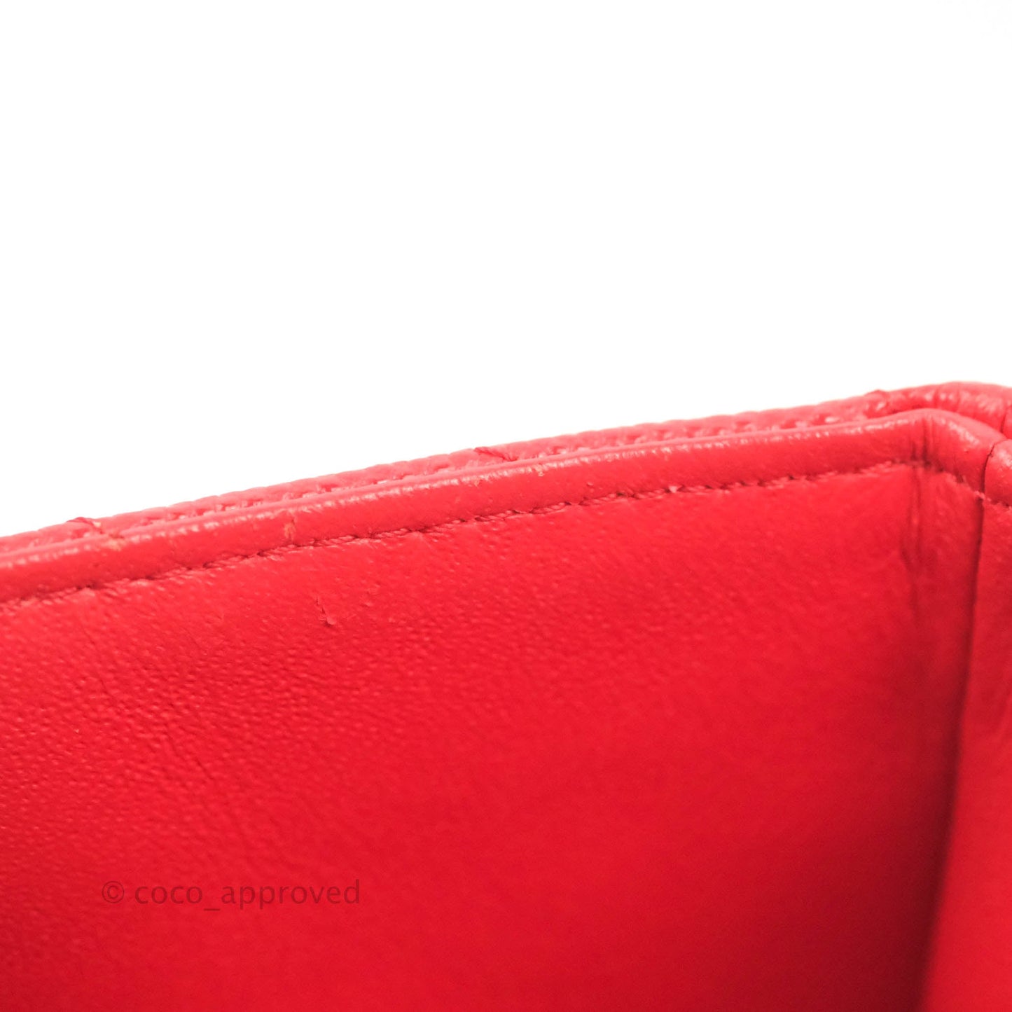 Chanel Quilted Mini Rectangular Flap Red Chevron Caviar Silver Hardware