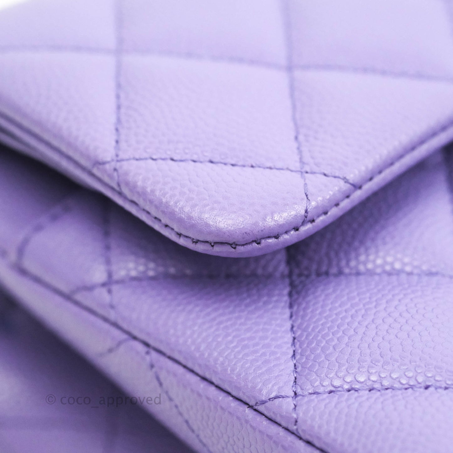 Chanel Small Classic Quilted Flap Purple Caviar Gold Hardware 20S