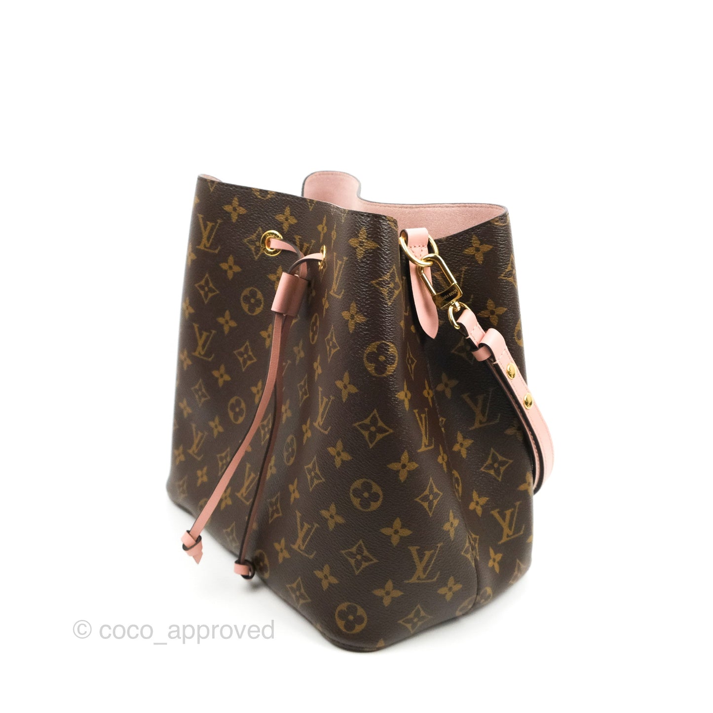 Louis Vuitton Neonoe Bucket Bag MM Monogram Canvas Rose Poudre