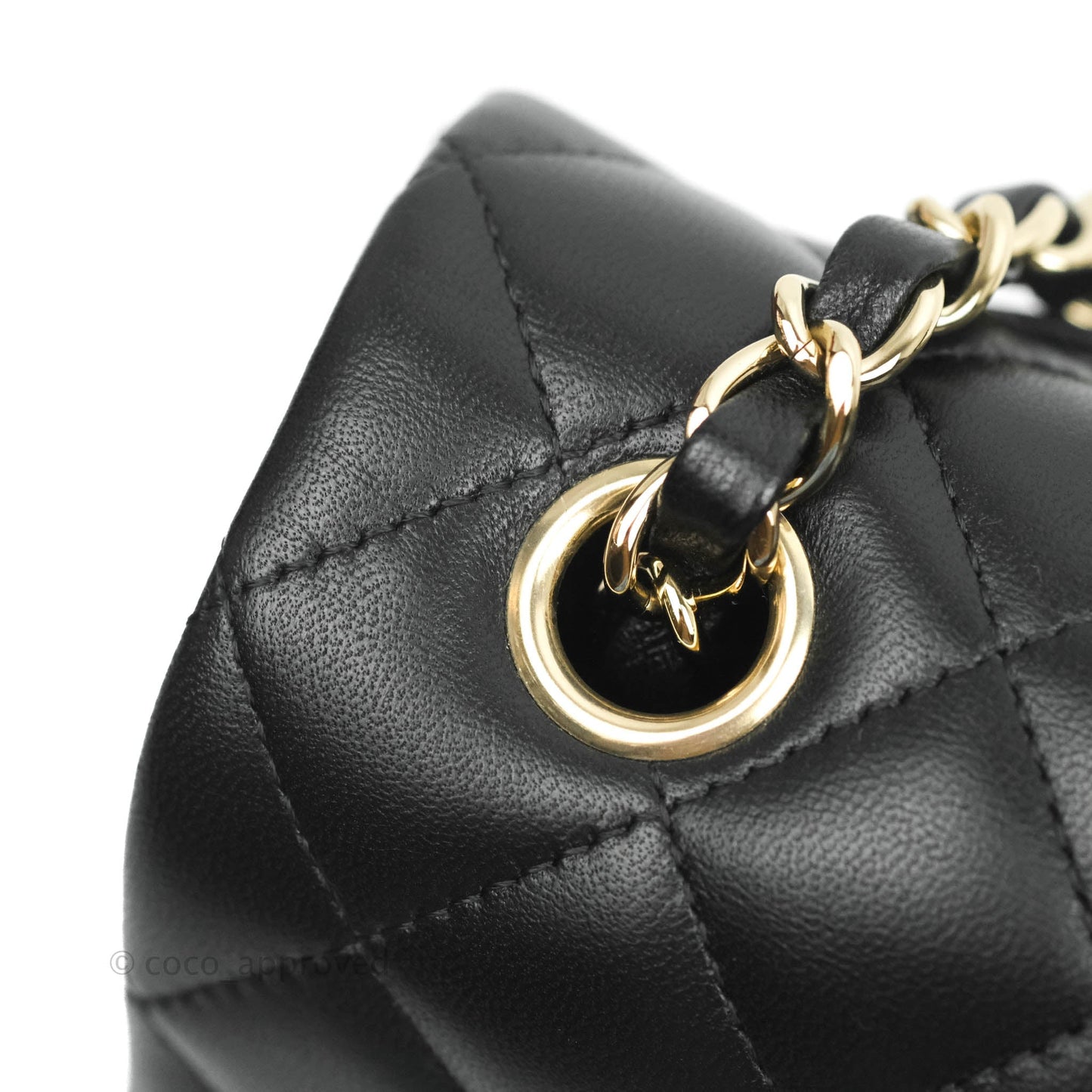 Chanel Quilted Mini Rectangular Flap Black Lambskin Gold Hardware
