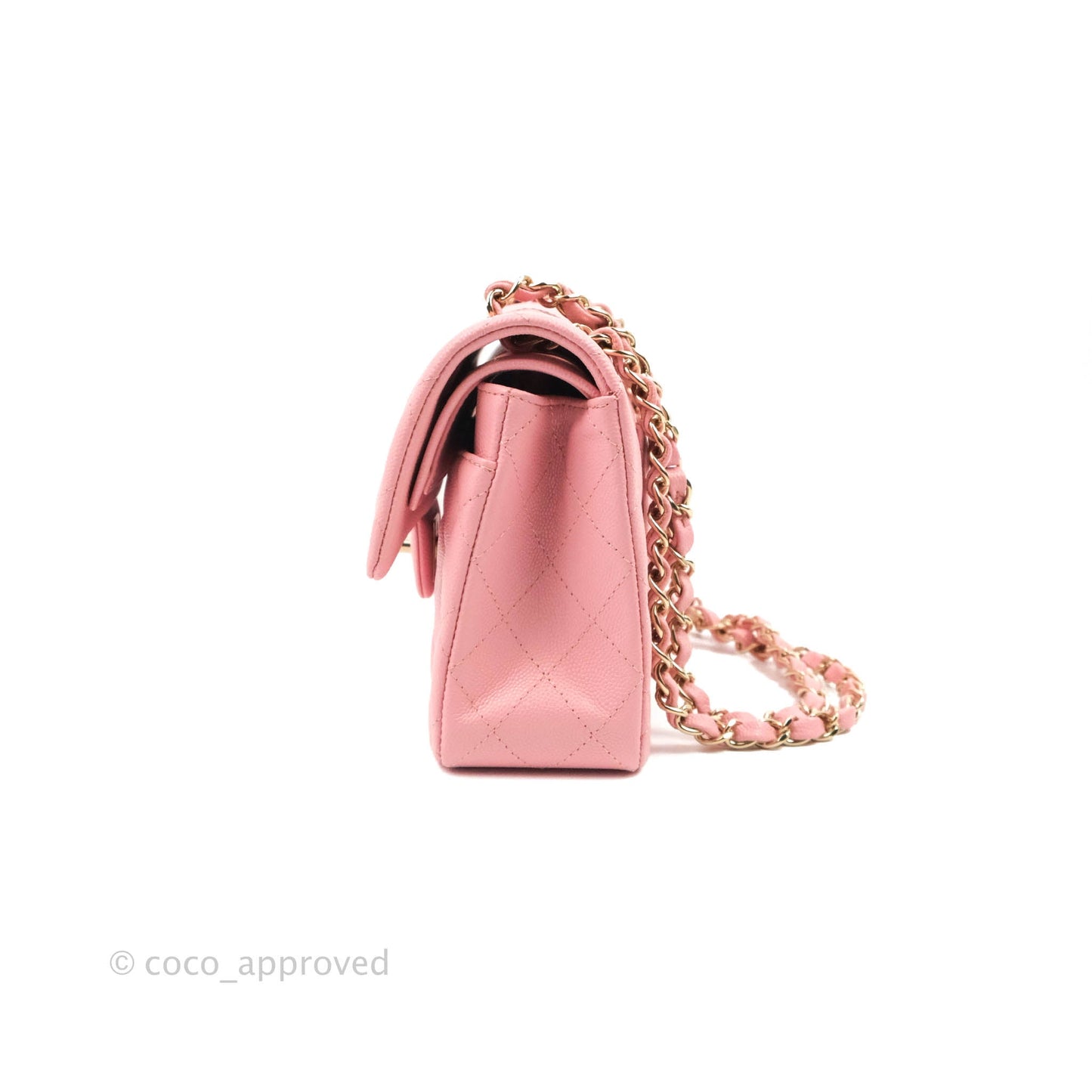 Chanel Classic Small S/M Flap Pink Caviar Gold Hardware 22C