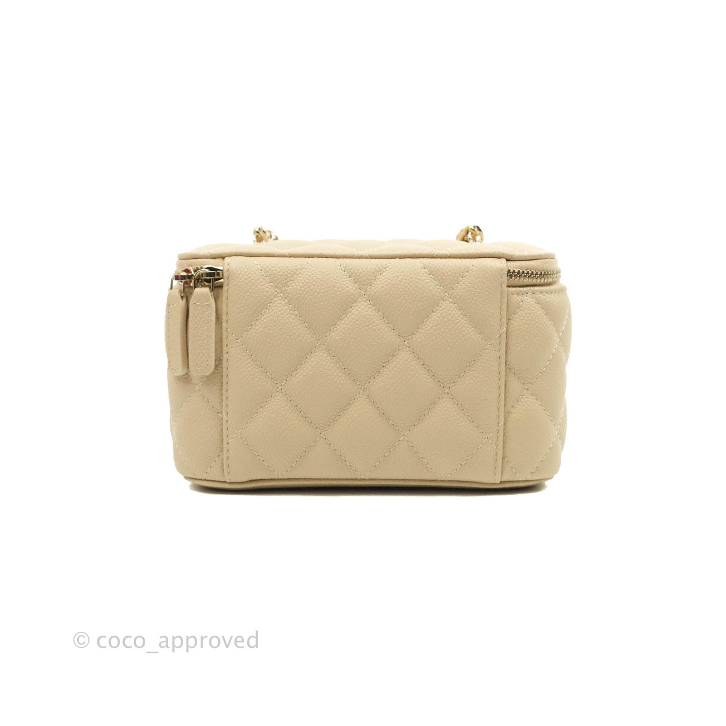 Chanel Vanity with CC Chain Light Beige Caviar Gold Hardware