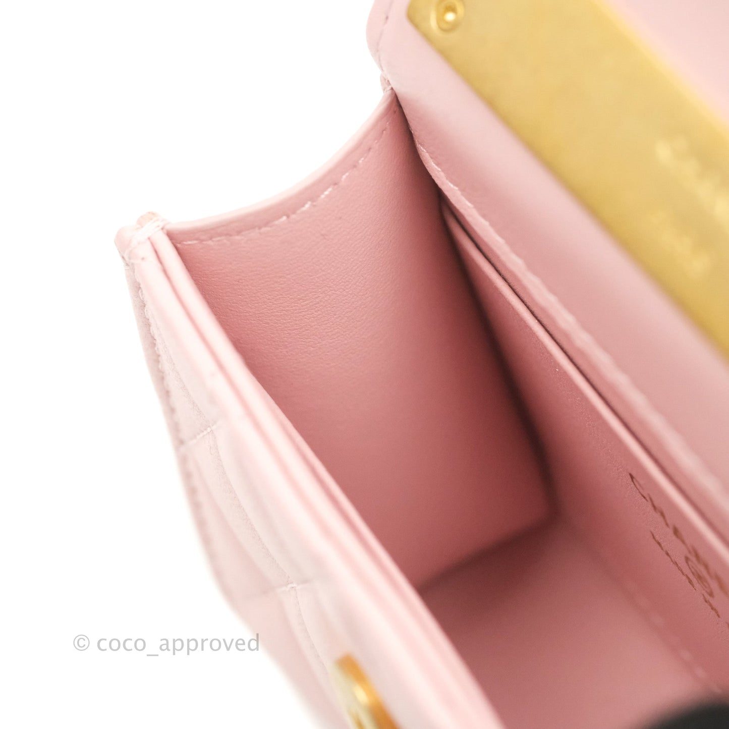 Chanel Mini Enamel Handle Clutch on Chain Pink Lambskin Gold Hardware 22B