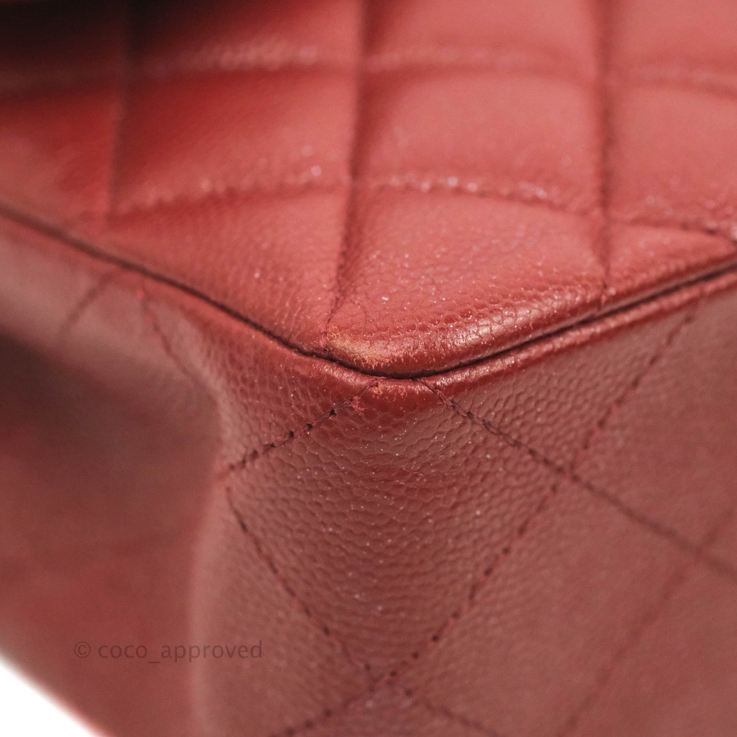 Chanel Small Classic Quilted Flap Iridescent Burgundy Caviar Aged Gold Hardware 18C